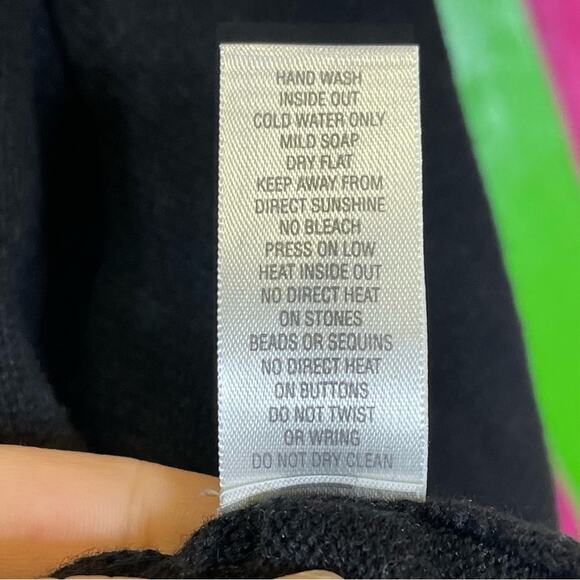 CJ Banks, Ramie Knit Cowl Neck Sweater, Flower details on the neckline. Size 1X - Picture 5 of 6